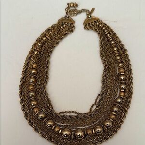 MONET Gold Tone Multi-Strand Necklace